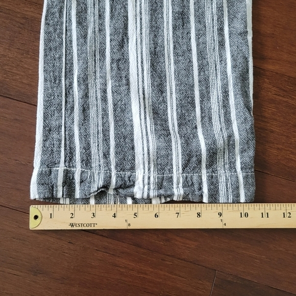 Briggs Women’s Linen Blend Wide Leg Pull-On Pants Grey/White Stripe Size L - Picture 9 of 9